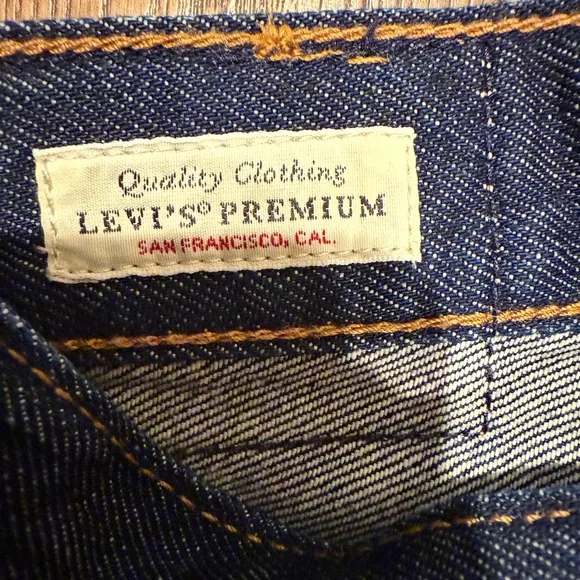 Women’s Levi’s Premium W25 L34 Classic Dark Blue Ribcage Wide Leg Jeans-LIKE NEW - Picture 5 of 16
